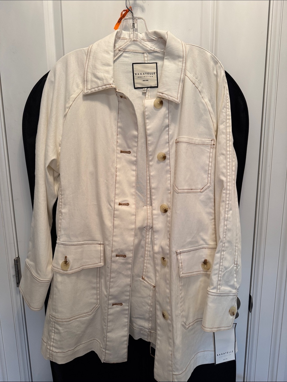 Bagatelle Cream Utility Jacket with Button Front